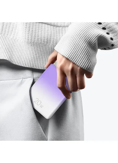 10000mAh 20W PD + QC3.0 Digital Display Fast Charging ABS Power Bank 22.5W Phone External Battery Nebula Series US-CD192 (L8 x W6 x H2)cm - Gradient Purple