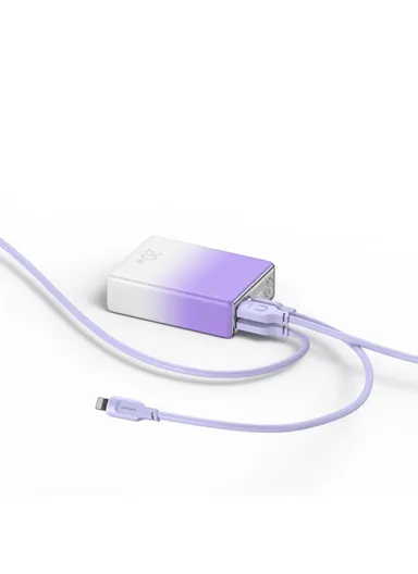 10000mAh 20W PD + QC3.0 Digital Display Fast Charging ABS Power Bank 22.5W Phone External Battery Nebula Series US-CD192 (L8 x W6 x H2)cm - Gradient Purple