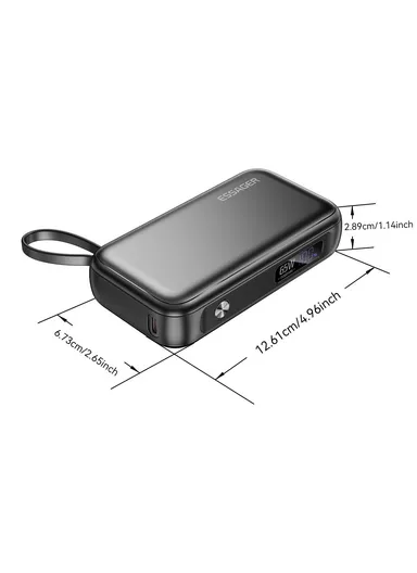 15000mAh 65W Digital Display Power Bank Mobile Phone Portable Charger (L12 x W6 x H3)cm
