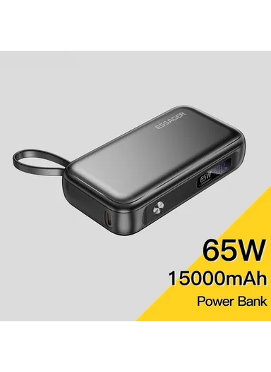 15000mAh 65W Digital Display Power Bank Mobile Phone Portable Charger (L12 x W6 x H3)cm