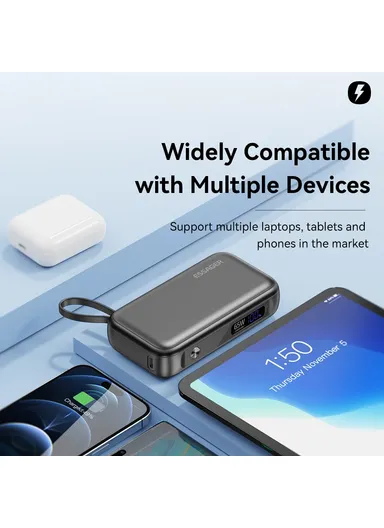 15000mAh 65W Digital Display Power Bank Mobile Phone Portable Charger (L12 x W6 x H3)cm
