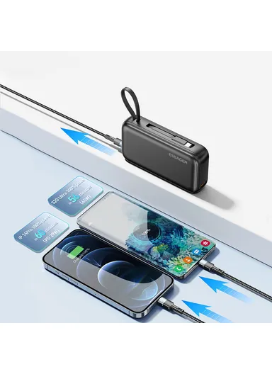 15000mAh 65W Digital Display Power Bank Mobile Phone Portable Charger (L12 x W6 x H3)cm