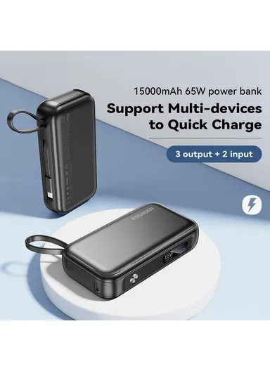 15000mAh 65W Digital Display Power Bank Mobile Phone Portable Charger (L12 x W6 x H3)cm