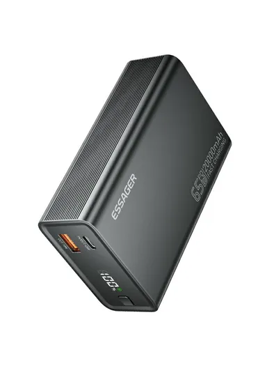 20000mAh 65W Power Bank Portable Charger With Digital Display Screen For Travel, Outdoor Activities