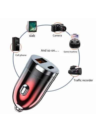 G20JB  M100W+PD 20W Car Charger with 6A Fast Charging Cable Phone Charging Adapter for 12-24V Car