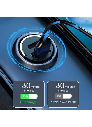 G20JB  M100W+PD 20W Car Charger with 6A Fast Charging Cable Phone Charging Adapter for 12-24V Car