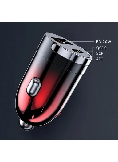 G20JB  M100W+PD 20W Car Charger with 6A Fast Charging Cable Phone Charging Adapter for 12-24V Car