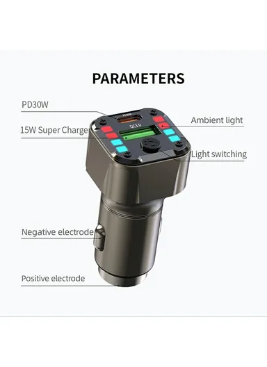 30W Car Charger PD QC 3.0 Super Charger Dual Ports Car Charging Adapter for iPhone / Samsung / Huawei K24 