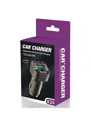 30W Car Charger PD QC 3.0 Super Charger Dual Ports Car Charging Adapter for iPhone / Samsung / Huawei K24 