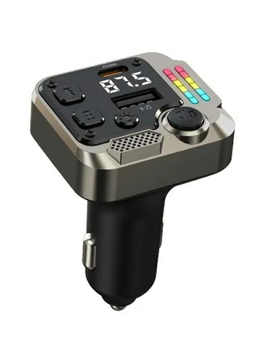 30W Bluetooth FM Transmitter Car Adapter PD Dual Port Car Charger Music Player Hands-Free Call C68 