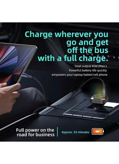 30W Bluetooth FM Transmitter Car Adapter PD Dual Port Car Charger Music Player Hands-Free Call C68 