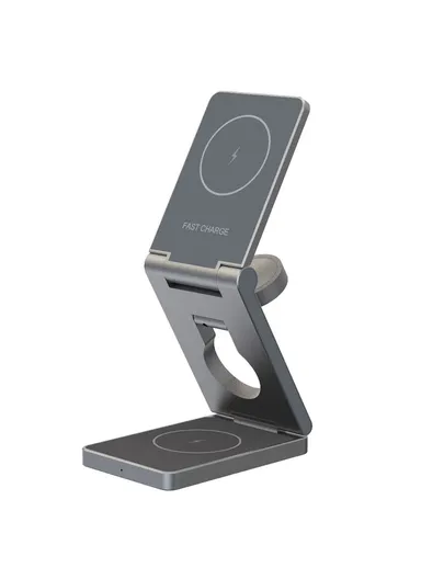 YT10 3-in-1 Foldable Phone Watch Earphone Aluminum Alloy 15W Magnetic Wireless Charger