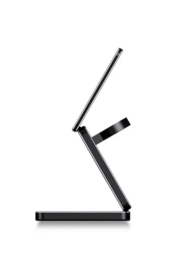 AK30 3-in-1 Foldable Charging Stand Phone Watch Earphone Aluminum Alloy 15W Magnetic Wireless Charger