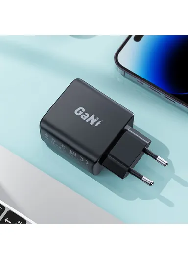 35W GaN Wall Charger Dual Type-C Phone Fast Charging Adapter A49 PD - EU Plug