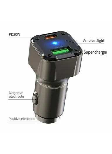 30W Car Charger Adapter PD Super Charger Fast Charging Metal Window Breaker K25 