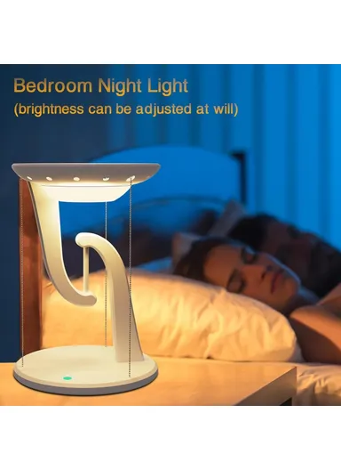 15W Mobile Phone Wireless Charger Suspended Anti-gravity Desk Lamp Atmosphere Night Light - White