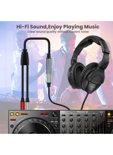 0.3m 6.35mm Stereo Female TRS to Dual 1/4 Inch Male Mono Y Splitter Breakout Cable Patch Cord