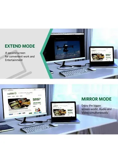 Plug &amp; Play 4K 30Hz Video Output Mini DP to HD Male to Female Adapter Cable AD007 - White