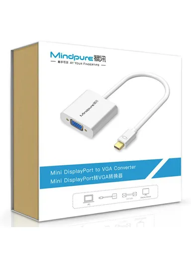 1080P / 60Hz Mini DP Male to VGA Female Adapter Cable for MacBook PC AD006