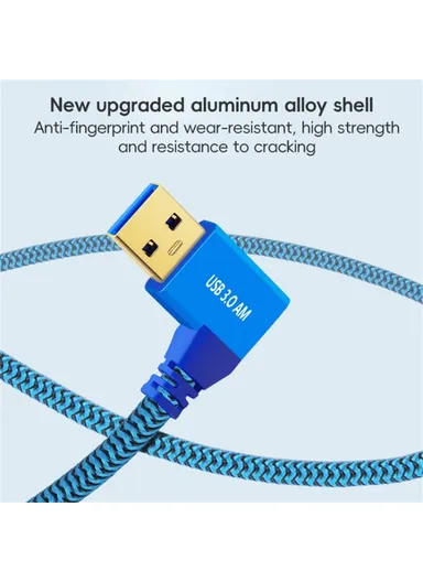1m Left Angled USB 3.0 Male to Female High Speed Extension Cable for U Disk  /  Mouse  /  Keyboard