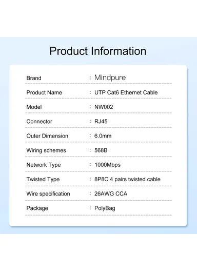 2m Cat6 Network Cable Oxygen-Free Copper Core Gigabit Ethernet RJ45 Connector Cord NW002