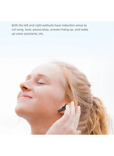 TWS Bluetooth Headset Wireless Semi-in-ear Headphone Noise Reduction Earphone T26 Pro - Black