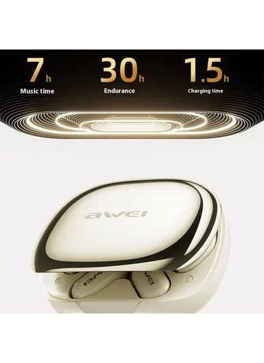 Air Conduction Bluetooth Headset OWS Ear Hook Wireless Headphone Waterproof Earphone - Beige