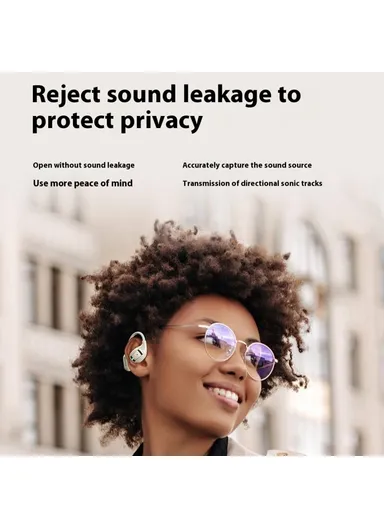 Air Conduction Bluetooth Headset OWS Ear Hook Wireless Headphone Waterproof Earphone - Beige