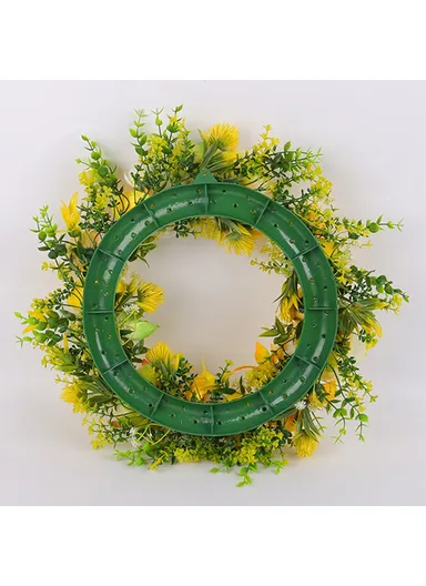 Yellow Rose &amp; Lemon Artificial Wreath European Style Door Hanging Decor Photo Prop (L45 x W45 x D8)cm