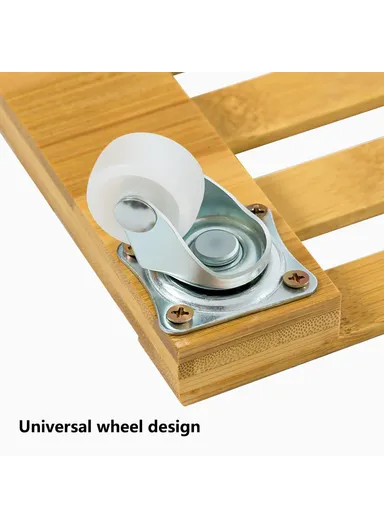 Square Flower Pot Holder Tray with Wheels Bamboo Roller Base GLTPNZHJ (D25 x H25)cm - Size S