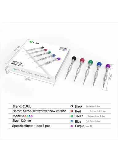 5-Piece Precision Steel Screwdriver Set for Phone, Home Appliance Repair - 2UUL SD92