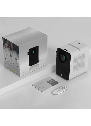 Home Theater 1080P HD Projector 180 ANSI Lumens Manual Focus 100'' Display Mini Projector D100 - EU Plug