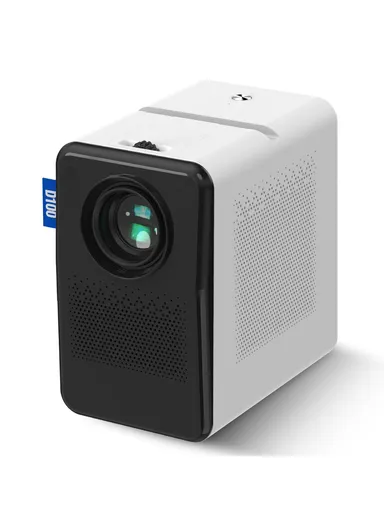 Home Theater 1080P HD Projector 180 ANSI Lumens Manual Focus 100'' Display Mini Projector D100 - EU Plug