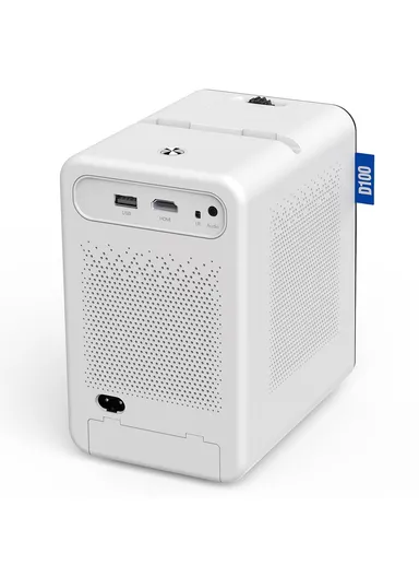 Home Theater 1080P HD Projector 180 ANSI Lumens Manual Focus 100'' Display Mini Projector D100 - EU Plug