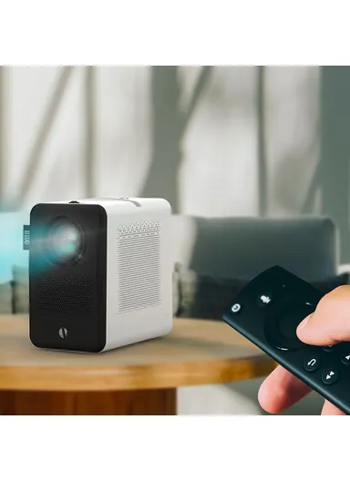 Home Theater 1080P HD Projector 180 ANSI Lumens Manual Focus 100'' Display Mini Projector D100 - EU Plug