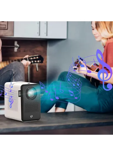 Home Theater 1080P HD Projector 180 ANSI Lumens Manual Focus 100'' Display Mini Projector D100 - EU Plug