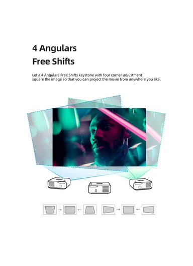 1080P 4K Projector Android 11 2+16GB Projector 3D LED Home Theater Support Zoom EU Plug U001 