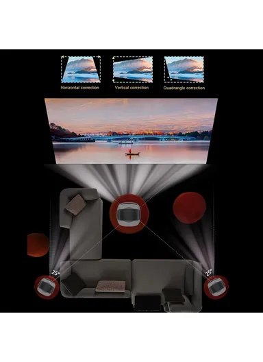 51W 100-240V 1+32G Portable Folding Bracket Home Projector Android WiFi HD Video Projecting Device TZ-2 (L17 x W14 x D20.5)cm - EU Plug