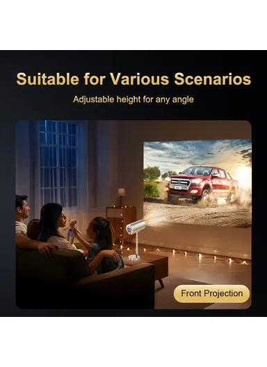 47W 100-240V 1+8G Hidden Retractable Bracket 4K HD Video Smart Projector WiFi Bluetooth Home Theater Device TS-3 (L21.5 x W12 x D12)cm - EU Plug