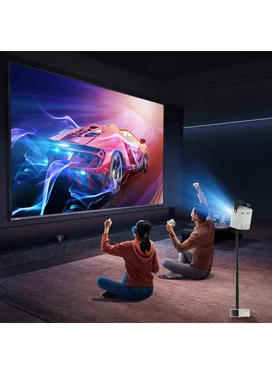 51W 100-240V 1+32G Hidden Retractable Bracket 4K HD Video Projector Android WiFi Portable Home Theater Device TS-2 (L15.5 x W14 x D22.5)cm - EU Plug