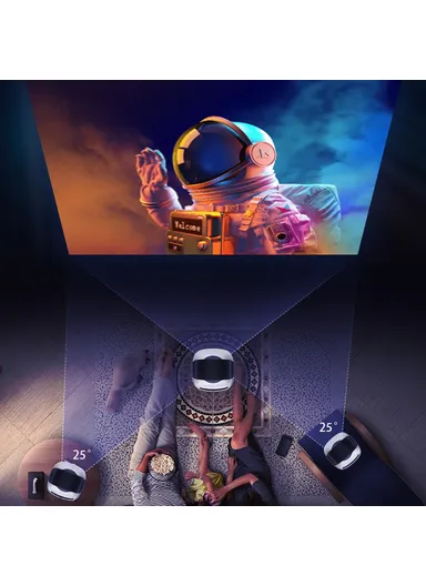 51W 100-240V 1+32G Hidden Retractable Bracket 4K HD Video Projector Android WiFi Portable Home Theater Device TS-2 (L15.5 x W14 x D22.5)cm - EU Plug