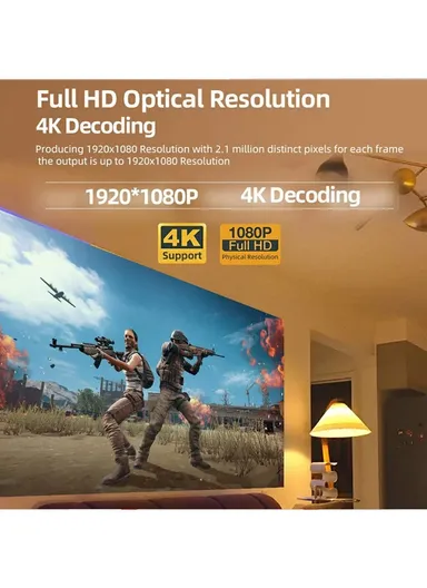 320 ANSI Portable Home Cinema WIFI Android Video Projector 4K 1080P Movie Decode 3D Mini Smart Theater Z5S - EU PLUG