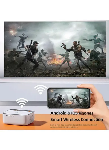 320 ANSI Portable Home Cinema WIFI Android Video Projector 4K 1080P Movie Decode 3D Mini Smart Theater Z5S - EU PLUG