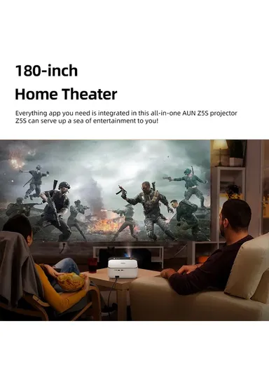 320 ANSI Portable Home Cinema WIFI Android Video Projector 4K 1080P Movie Decode 3D Mini Smart Theater Z5S - EU PLUG