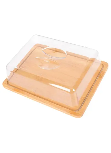 Large Size Bamboo Rectangular Dessert Display Tray Wedding Stuff Cake Stand with Lid, JJTZ - Size L