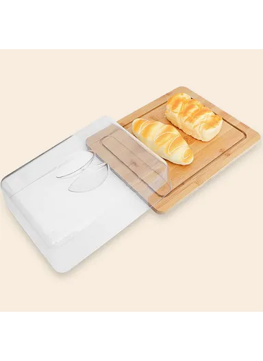 Large Size Bamboo Rectangular Dessert Display Tray Wedding Stuff Cake Stand with Lid, JJTZ - Size L