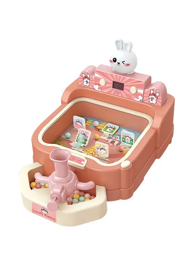 Cartoon Rabbit Pinball Shooting Machine Kids Target Shooting Toy Game with Score SJL8601 - Pink