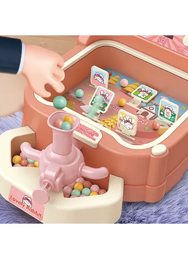 Cartoon Rabbit Pinball Shooting Machine Kids Target Shooting Toy Game with Score SJL8601 - Pink