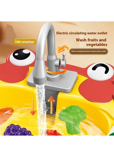 Children's Play Kitchen Toys Set Water Pretend Play House Simulation Electric Dishwasher - Blue Shark