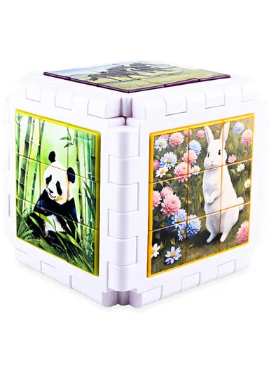 Puzzle Cube Hexahedron Toys Educational Game Brain Teaser YH8391-1 - Animals